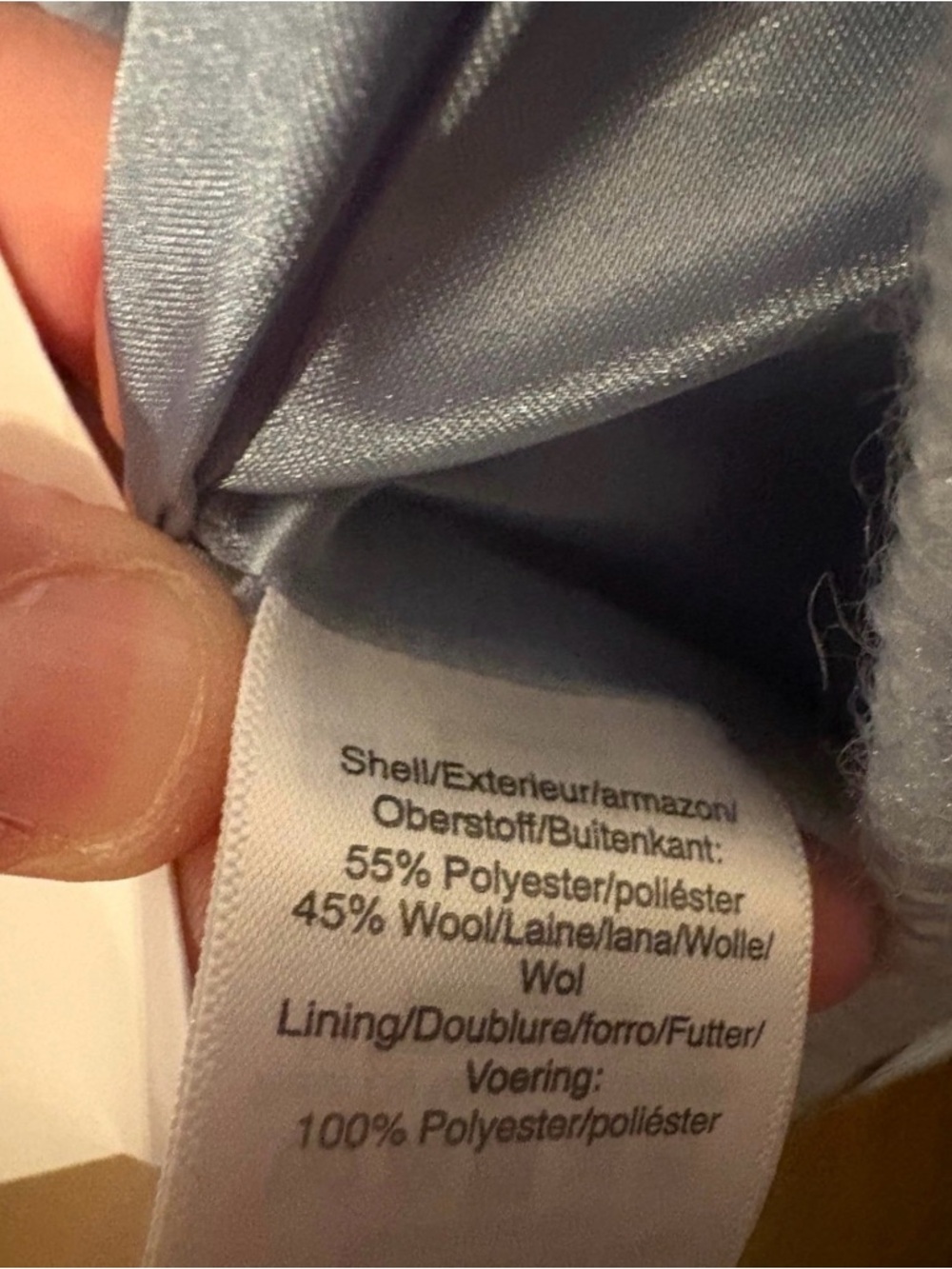 Ty Light Blue Collarless Pea Coat - Picture 3 of 3
